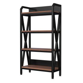 55'' Bakers Rack 4-Level Storage Shelves Metal and Wooden Kitchen Shelves, Kitchen Organizers and Storage, for Garage, Pantry, Bathroom, Closet