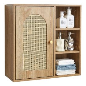 VEVOR Bathroom Wall Cabinet, Door and Adjustable Shelf with 5 Height Levels, Over the Toilet Storage Medicine Cabinet Wall Mounted