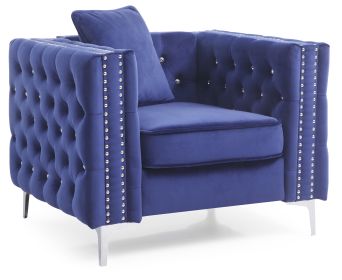 Chic Contemporary Blue Accent Chair