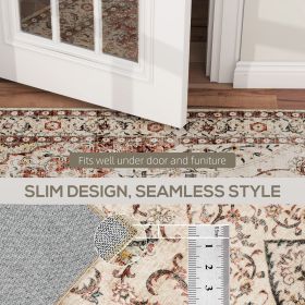 Area Rug 4x6, Machine Washable Rug, Non-Slip Classical Floral Print Floor Carpet For Living Room, Bedroom, Mixed-Brown (Color: Brown)