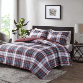 Scotchgard Down  All Season Comforter Set (Option: Brown red-Queen)