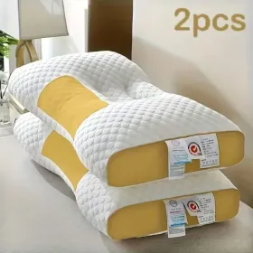 YBZ 3D Knitted Cotton Massage Pillow 2pack (Color: Yellow)