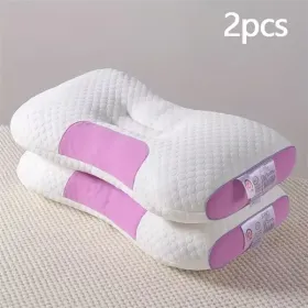 YBZ 3D Knitted Cotton Massage Pillow 2pack (Color: Pink)
