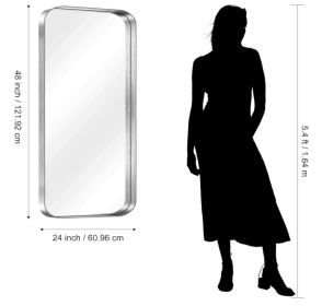 Rectangular metal-framed bathroom mirror with anti-fog and anti-breakage features (AAR5076Y20"x30": AAR9076Y36"x30")