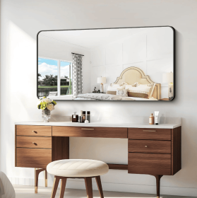 Rectangular metal-framed bathroom mirror with anti-fog and anti-breakage features (AAR5076Y20"x30": AAR10091Y40"x36")