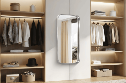 Rectangular metal-framed bathroom mirror with anti-fog and anti-breakage features (AAR5076Y20"x30": AAR7090Y28"x36")