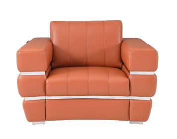 Global United Top Grain Italian Leather Chair (Color: as Pic)