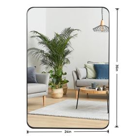 Deep Frame 24" x 36" Rectangle Mirror (Color: Black)