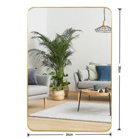 Deep Frame 24" x 36" Rectangle Mirror (Color: Gold)