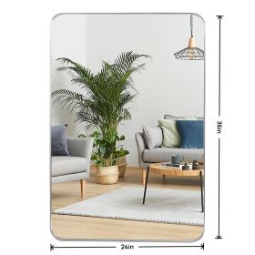 Deep Frame 24" x 36" Rectangle Mirror (Color: Silver)